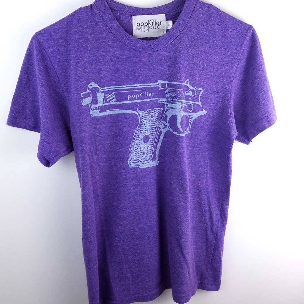 Popkiller Popkill Purple Backwards Gun Tee S